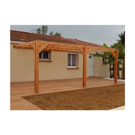 Pergolas Adossée, 650cmx300cm, Bois DOUGLAS Français, Carport-Auvent, Abri terrasse (1/4)