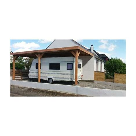 Abri Toit Plat Adossé dimensions aux choix Bois DOUGLAS Français PEFC - 500cmx800cm