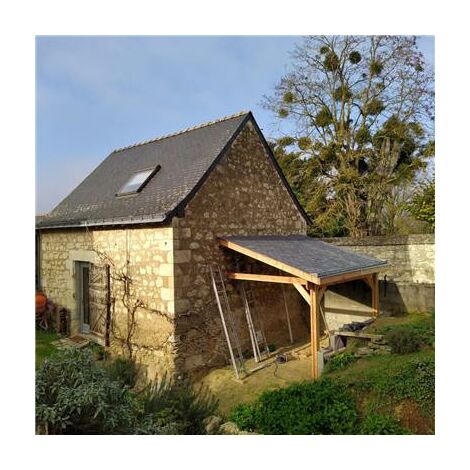 Abri Une Pente Adossé, 350cmx400cm, Bois DOUGLAS Français, Carport, Auvent, Abri voiture
