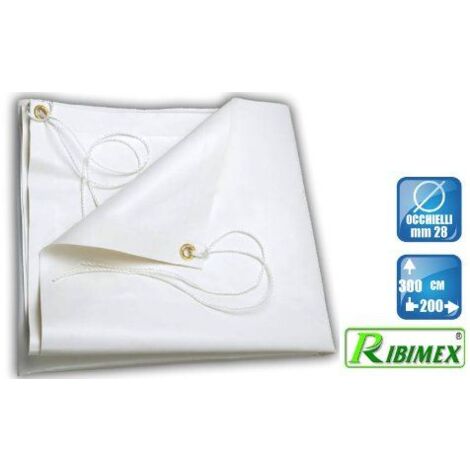 Bâche PVC 2x3m 650g/m² Blanche - Œillets Laiton - Imperméable Et UV