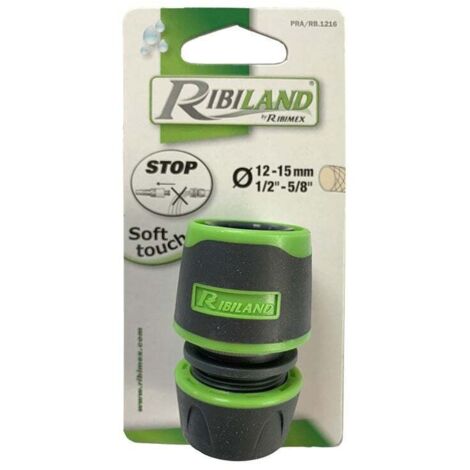 Raccord rapide bi-matière acquastop  tuyau 12-15mm