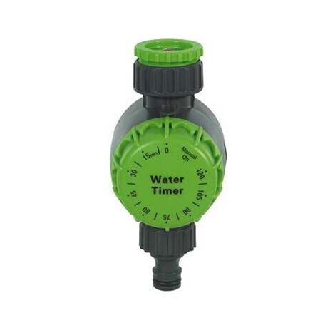 Ribiland – Minuteur d'arrosage mécanique réglable 1 à 120 minutes – Nez de robinet 20 x 27 mm et réduction 15 x 21 mm – Pour installations manuelles