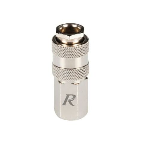 Ribimex – Raccord rapide automatique 1/4 femelle – Acier nickelé – Connexion rapide pour systèmes pneumatiques – Normes D, I, S, USA
