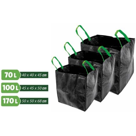 Lot de 3 sacs multifonctions avec anses 70/100 et 170 litres
