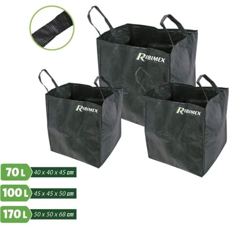 Lot de 3 sacs multifonctions avec anses 70/100 et 170 litres