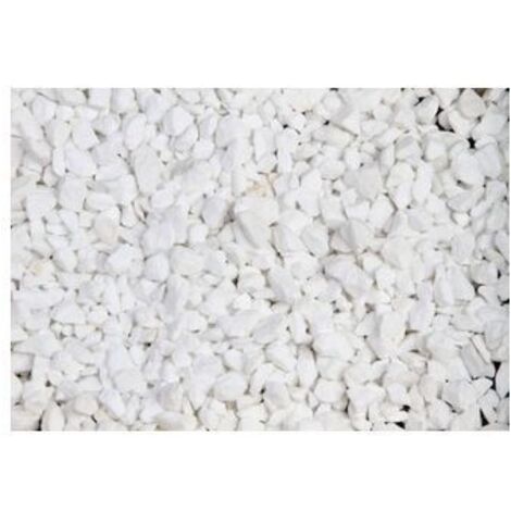 Gravier de marbre blanc concassé 8/12 – 150 Kg – Pour allées et parkings – Résistant aux intempéries et à l'éclat durable – Scmc