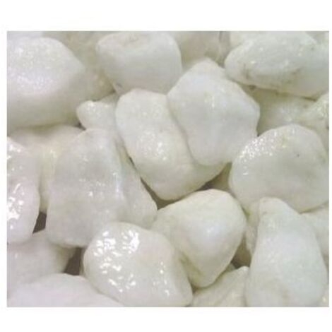 Gravier décoratif marbre blanc concassé 12/20 25 Kg – Éclat lumineux pour aménagements paysagers – Sac de 25 Kg – Scmc