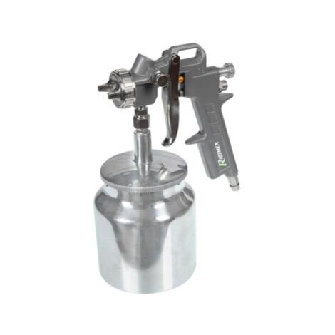 Ribimex – Pistolet à peinture par succion godet inférieur – Pression maximale 3,5 bars – Débit 170 litres/min – Buse 1,8 mm – Capacité 1 L (1/2)