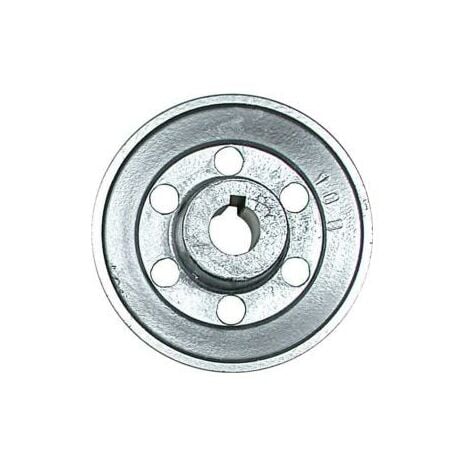 Ribimex – Poulie pour moteur thermique 100 mm – Alésage 19 mm – Aluminium – Poulie à gorge avec vis d'arrêt – Transmission de puissance efficace