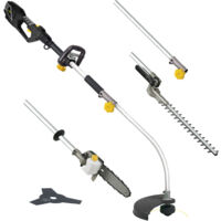 Fartools – Outil de jardin multifonction motorisé 900W – 4 fonctions : tronçonneuse, taille haies, coupe bordure, débrousailleuse – Graissage automatique