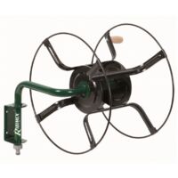 Ribimex – Dévidoir mural 100m – Métal laqué – Adaptateur rapide pour arrivée/sortie d'eau – Tuyau Ø 12.5 mm (1/2")