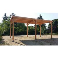 Abri Toit Plat, 450cmx950cm, Bois DOUGLAS Français, Carport, Auvent, Abri Camping-car