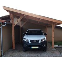 Abri Une Pente, 450cmx400cm, Bois DOUGLAS Français, Carport, Auvent, Abri voiture
