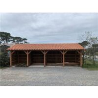 Cpbf – Abri voiture en bois douglas 300 cm x 1050 cm – Carport avec hauteur de passage 250 cm – Fabrication française – 8 poteaux - 300cmx1050cm
