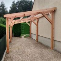 Abri Une Pente, 450cmx500cm, Bois DOUGLAS Français, Carport, Auvent, Abri voiture