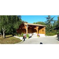 Abri Deux Pentes Faitage Décalé, 600cmx550cm, Bois DOUGLAS Français, Carport, Auvent, Abri voiture