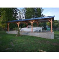 Abri Deux Pentes, 500cmx1050cm, Bois DOUGLAS Français, Carport, Auvent, Abri voiture
