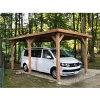 Abri Toit Plat, 900cmx550cm, Bois DOUGLAS Français, Carport, Auvent, Abri voiture