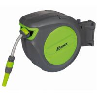 Ribimex – Enrouleur tuyau arrosage automatique 20m – Tuyau PVC Ø 12,5mm – Raccord rapide avec butée de blocage – Pour jardins et espaces extérieurs