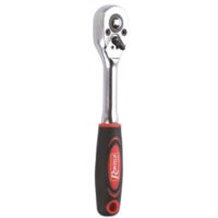 Ribitech – Clé à cliquet réversible 1/4' en chrome vanadium – 72 dents – Longueur 160 mm – Manche bi-matière antidérapant