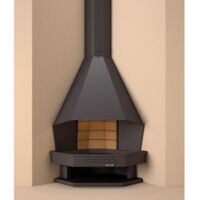 Cheminée à bois de coin en acier 13Kw – Foyer à feu ouvert – Sortie des fumées 200mm – Dimensions 2700x680x680mm – Focgrup