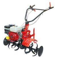 Motobineuse thermique 163 cc – Puissance 3.6 kW – 3 vitesses avant + 1 arrière – 6 fraises boulonnées – Largeur de travail 90 cm – Eurosystems