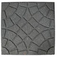Ribimex – Dalle de terrasse en caoutchouc recyclé 45x45 cm – Couleur grise – Canaux de drainage pour extérieur – Pour balcon et patio