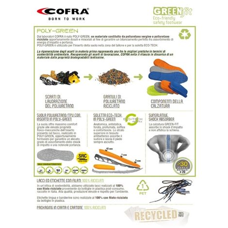 Chaussures de sécurité Cofra Reconverted Green fit - 43 (EU)