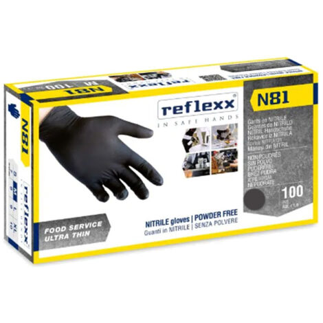 Gants de travail en nitrile ultra fins Reflexx N81 Food line - XL