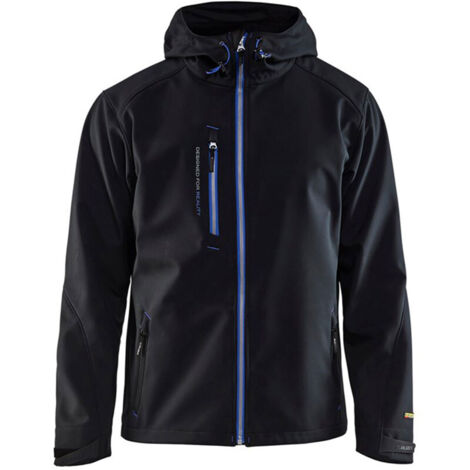 Veste softshell imperméable Blaklader 4949 - S - Noir / Bleu clair (1/4)