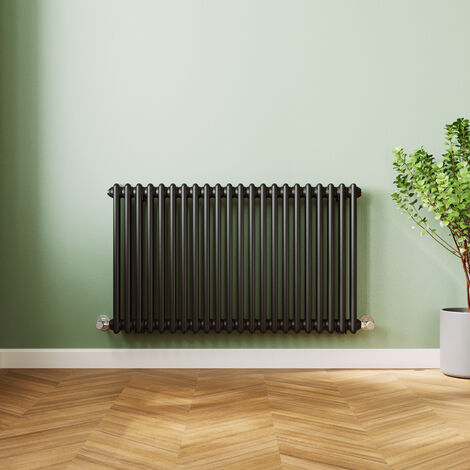 ELEGANT 600 x 1010 x 70mm Black Radiators Traditional 2 Column Radiator for Kithcen, Living Room, Bathroom (1/5)