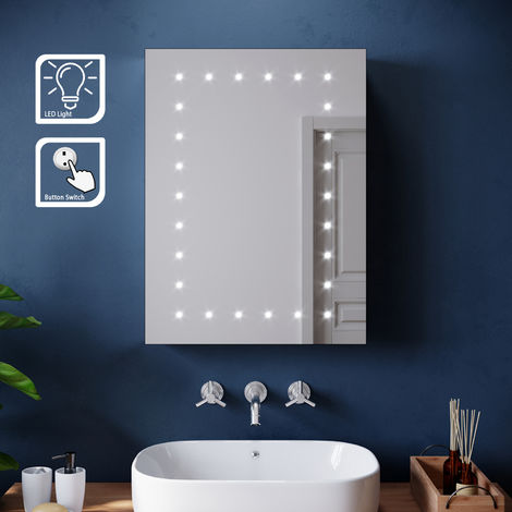 Elegant 450 X 600mm Modern Led Mirror, Adjustable Wall Mirror Bathroom