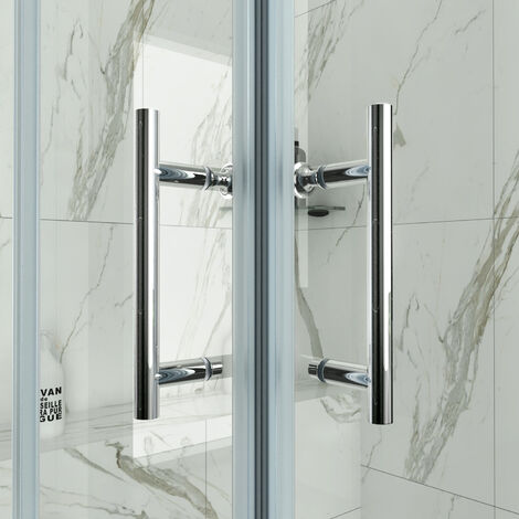 ELEGANT Shower Enclosure Corner Entry 760 x 760 mm Square Sliding Shower Enclosure