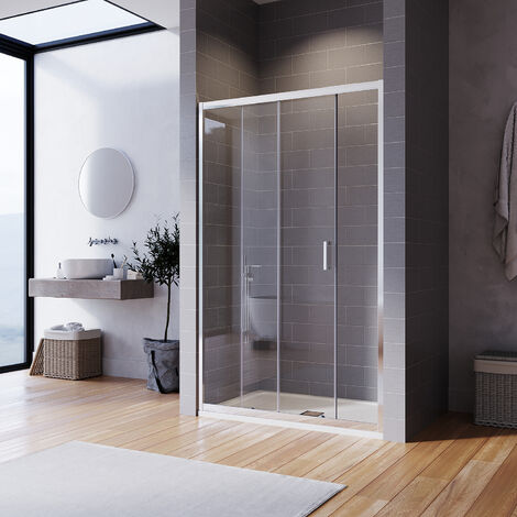 1200x800mm, 6mm Tempered Glass, Sliding Shower Door Modern Bathroom with SMC Tray + Waste Trap