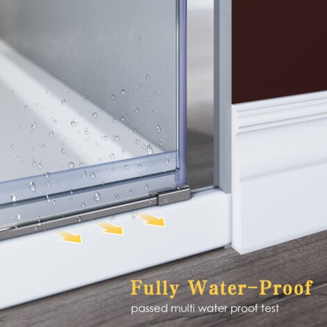 ELEGANT 900mm Frameless Pivot Shower Door Glass Screen Reversible Shower Enclosure