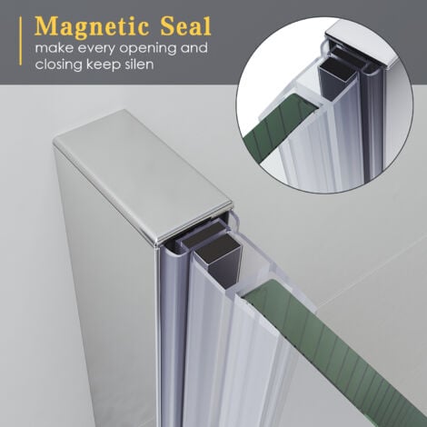 ELEGANT 900mm Frameless Pivot Shower Door Glass Screen Reversible Shower Enclosure