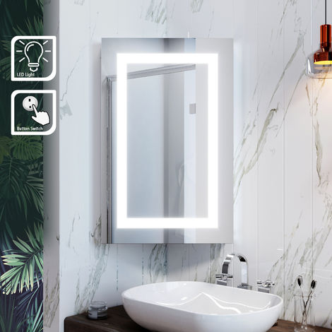 Lights Wall Mounted Led Bathroom Mirror, Wall Mounted Bathroom Cabinet With Mirror And Lights