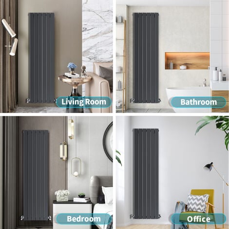 ELEGANT 1800 x 300 mm Vertical Designer Radiator Anthracite Double Flat Panel Tall Upright Central Heating Radiator