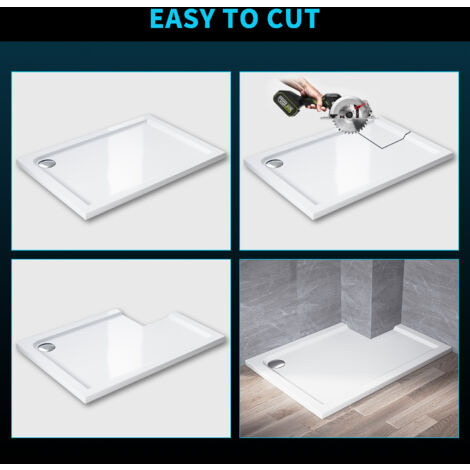 ELEGANT Rectangular 900 x 700 mm Tray for Shower Enclosure Cubicle + Waste Trap