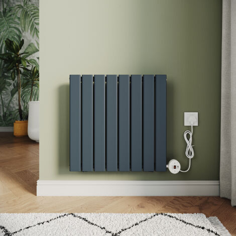 ELEGANT Smart WiFi Electric Steel Radiators Central Heating Radiator Vertical Horizontal Wall Mounted Heater No Plumbing 600W Anthracite 630x604mm (1/5)