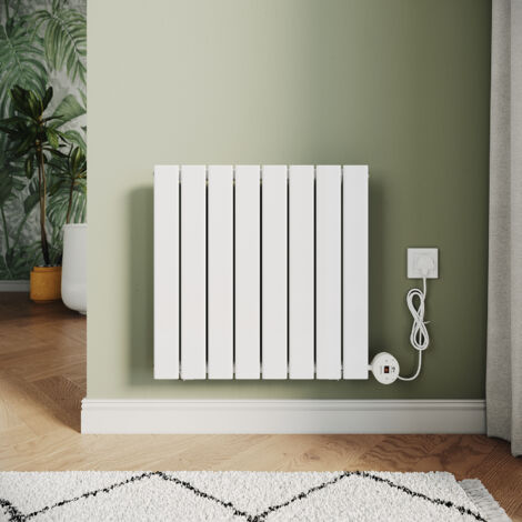 ELEGANT Smart WiFi Electric Steel Radiators Central Heating Radiator Vertical Horizontal Wall Mounted Heater No Plumbing 600W White 630x604mm
