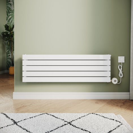 ELEGANT Smart WiFi Electric Steel Radiators Central Heating Radiator Vertical Horizontal Wall Mounted Heater No Plumbing 800W White 376x1200mm