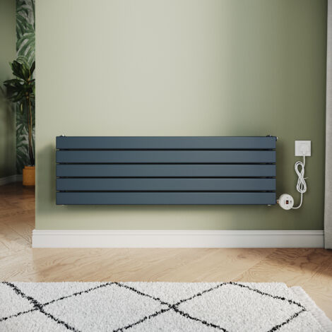 ELEGANT Smart WiFi Electric Steel Radiators Central Heating Radiator Vertical Horizontal Wall Mounted Heater No Plumbing 800W Anthracite 376x1200mm