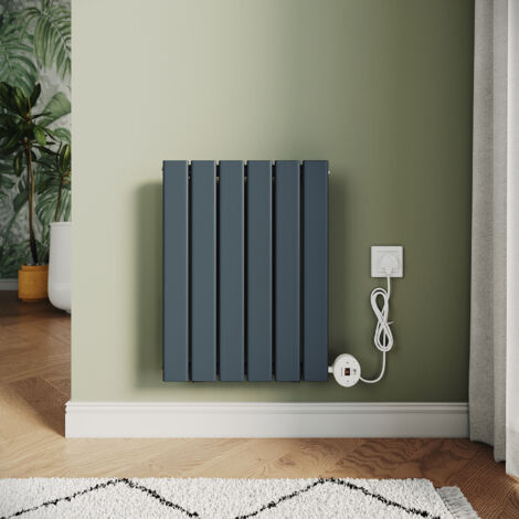 ELEGANT Smart WiFi Electric Steel Radiators Central Heating Radiator Vertical Horizontal Wall Mounted Heater No Plumbing 400W Anthracite 630x452mm