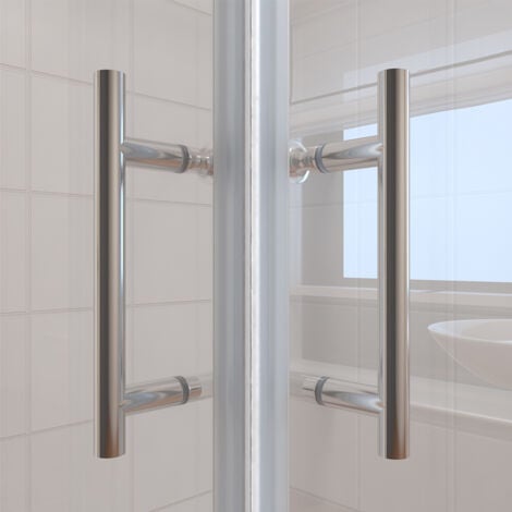 ELEGANT 1200 x 700 mm Sliding Corner Entry Shower Enclosure 6mm Extra Toughened Safety Glass Sliding Cubicle Door