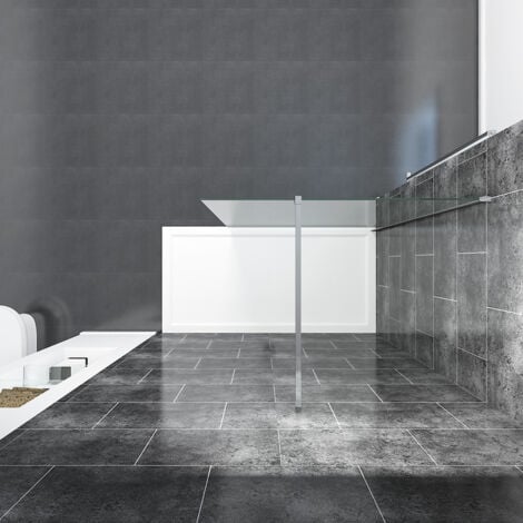 ELEGANT Walk In Shower Enclosure 8mm Easy Clean Glass Wetroom Shower Screen Panel 800mm
