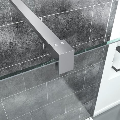 ELEGANT Walk In Shower Enclosure 8mm Easy Clean Glass Wetroom Shower Screen Panel 800mm