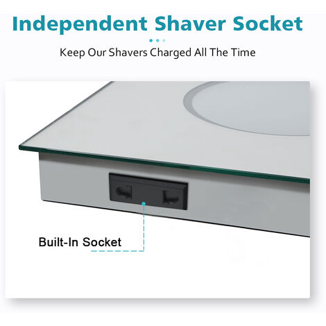 ELEGANT 500 X 700 mm Bathroom  LED Mirrors with Shaver Socket with 3x Magnifying Wall-Mounted Vanity Rectangular Mirror with Button Switch