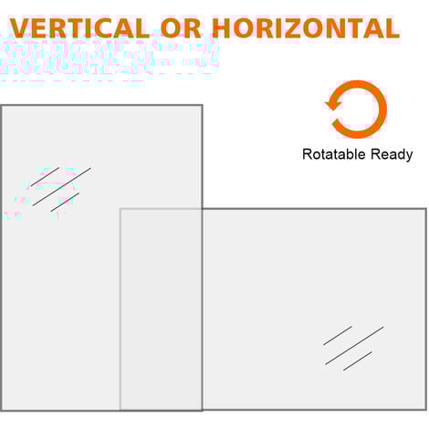 ELEGANT Horizontal Vertical Wall Mounted Bathroom Mirror 4mm Copper-Free Mercury Illuminated Mirror 1000x600mm with Demister and Sensor IP44 Rated
