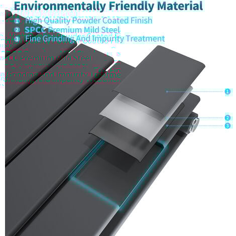 ELEGANT Radiator Designer Radiator, 600 x 1360 mm, Single Flat Panel